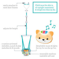 2-in-1 Music & Lights Doorway Jumper - Fox
