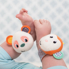 Wrist Rattles™ Panda & Monkey