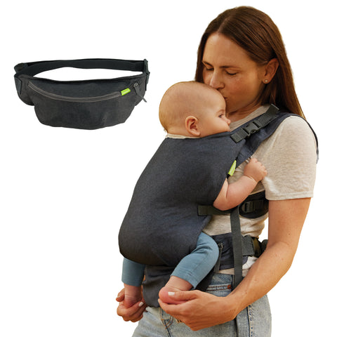 Marsupio Portabebè Infantino Staycool 4 In 1 - Ergonomico, Per Neonati E Bambini 3.6-18.1 Kg, Tessuto Fresco, Grigio