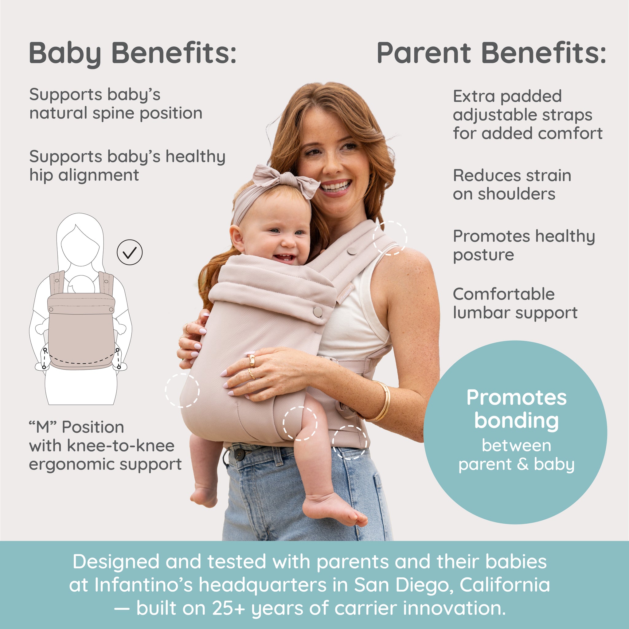 Honey Blossom Baby Carrier – Toasted Almond – Infantino