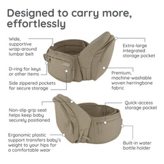 Hip Rider Max Storage Hip Seat - Washed Taupe
