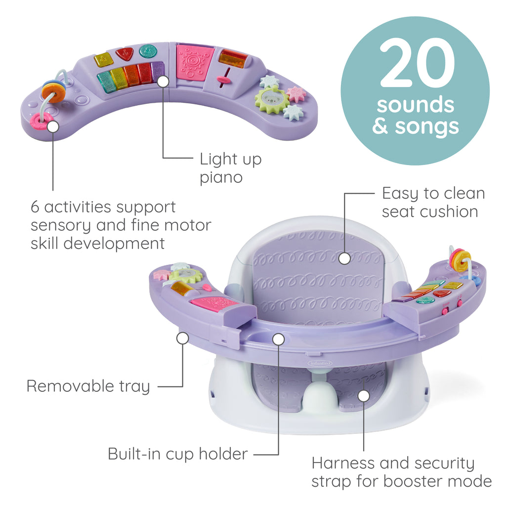 Music & Lights 3-in-1 Discovery Seat & Booster-Lavender – Infantino