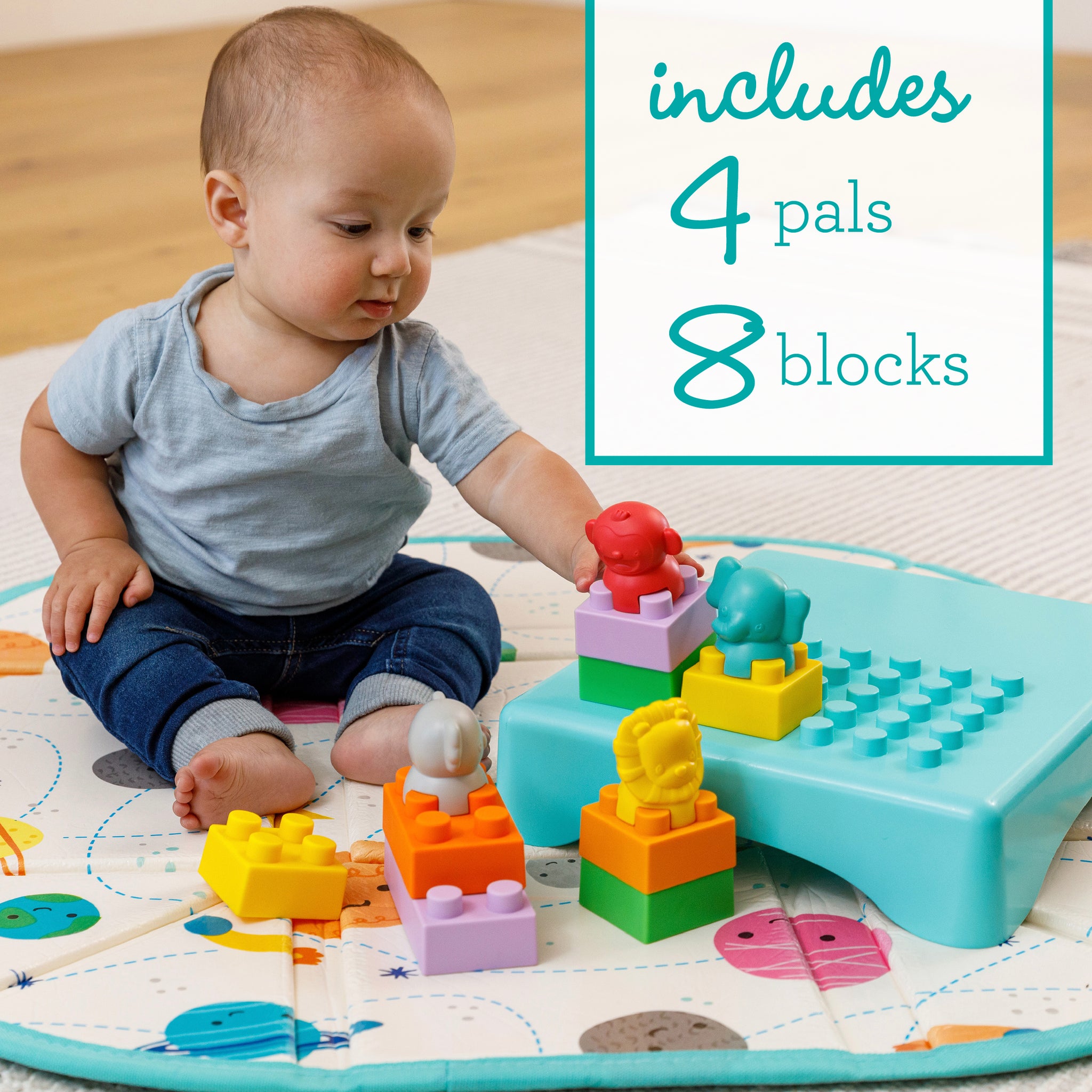 Super Soft 1st Building Blocks Play Mat & Activity Station – Infantino