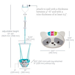 2-in-1 Music & Lights Doorway Jumper - Raccoon