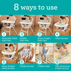 Music & Lights 8-in-1 Convertible High Chair