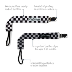 2-Pack Pacifier Clips - Skater