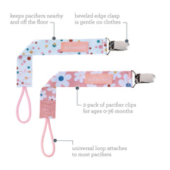 PaciGrip 2-Pack – Bubbly Pink Daisy