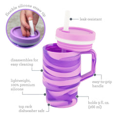 My 1st Tumbler™ Silicone 9oz Marble – Grape Swirl