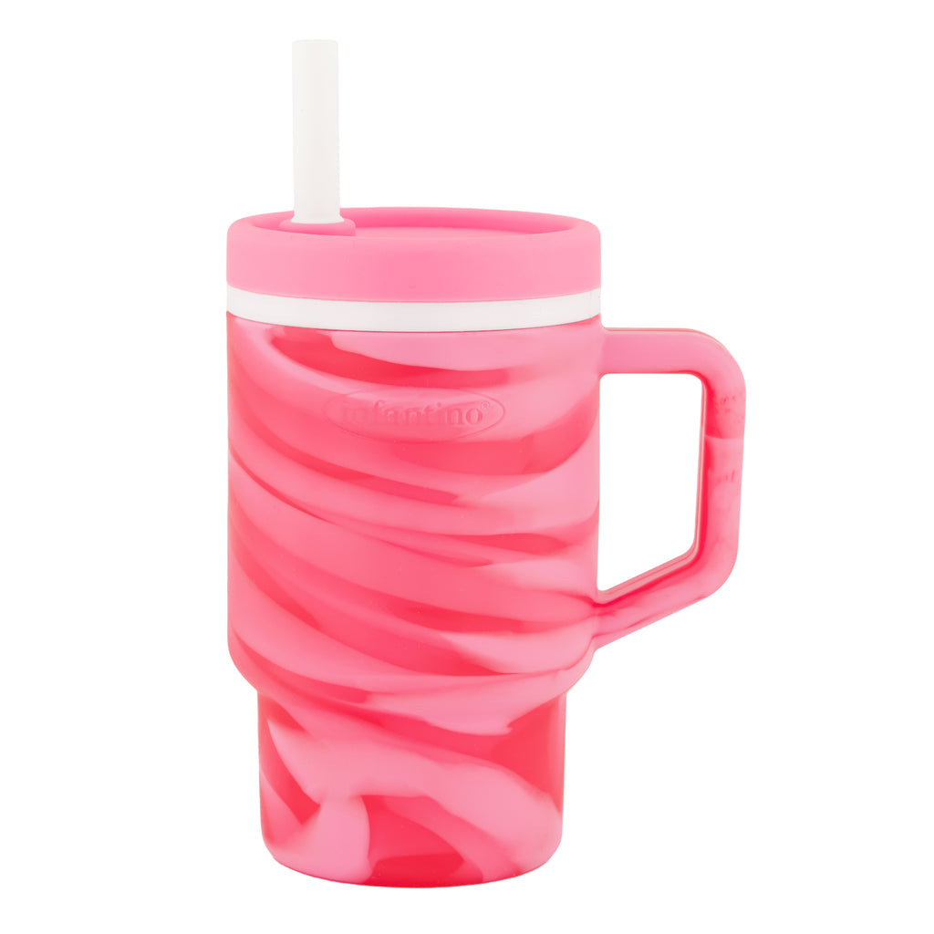 My 1st Tumbler™ Silicone 9oz Marble – Strawberry Swirl