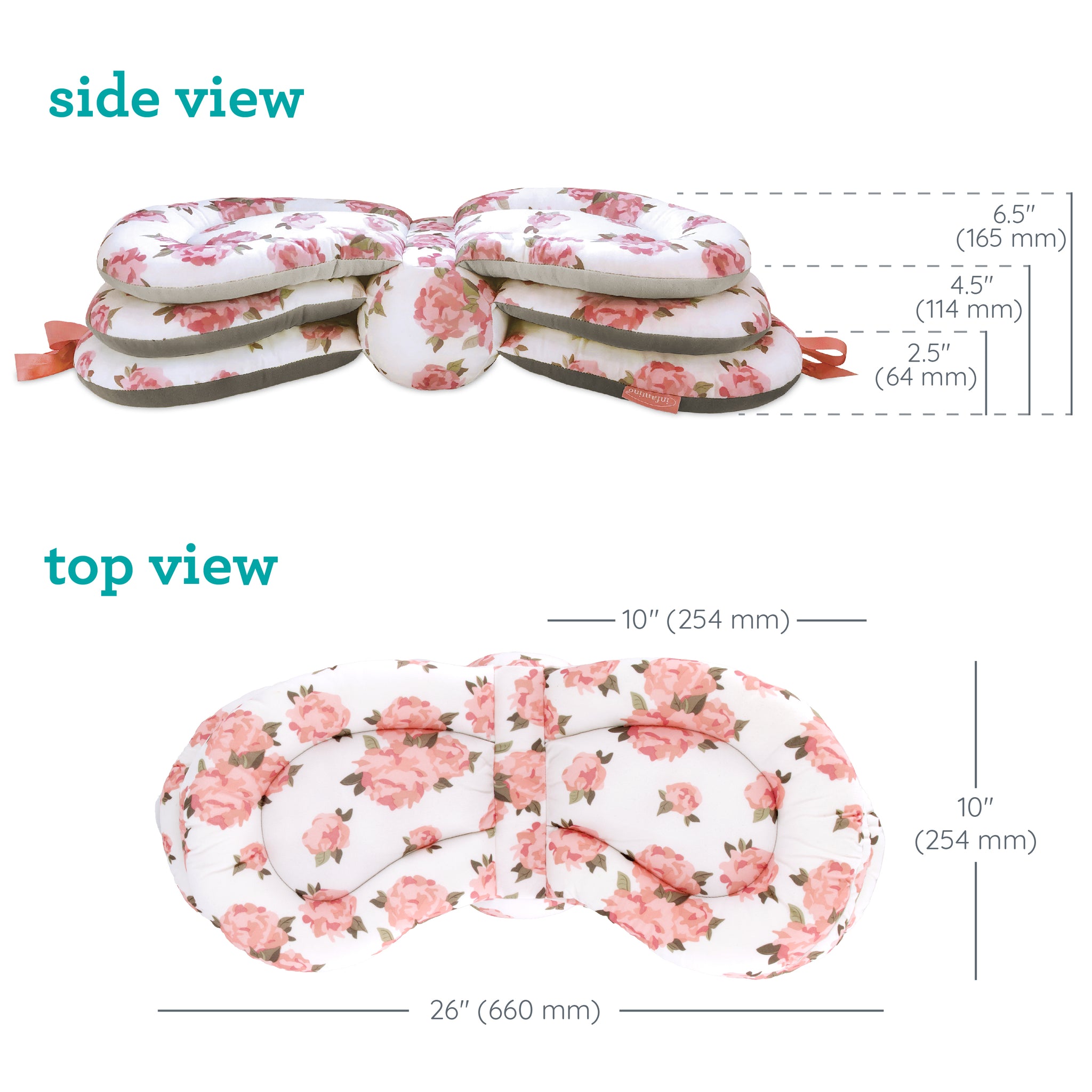 Elevate Adjustable Nursing Pillow Floral Infantino