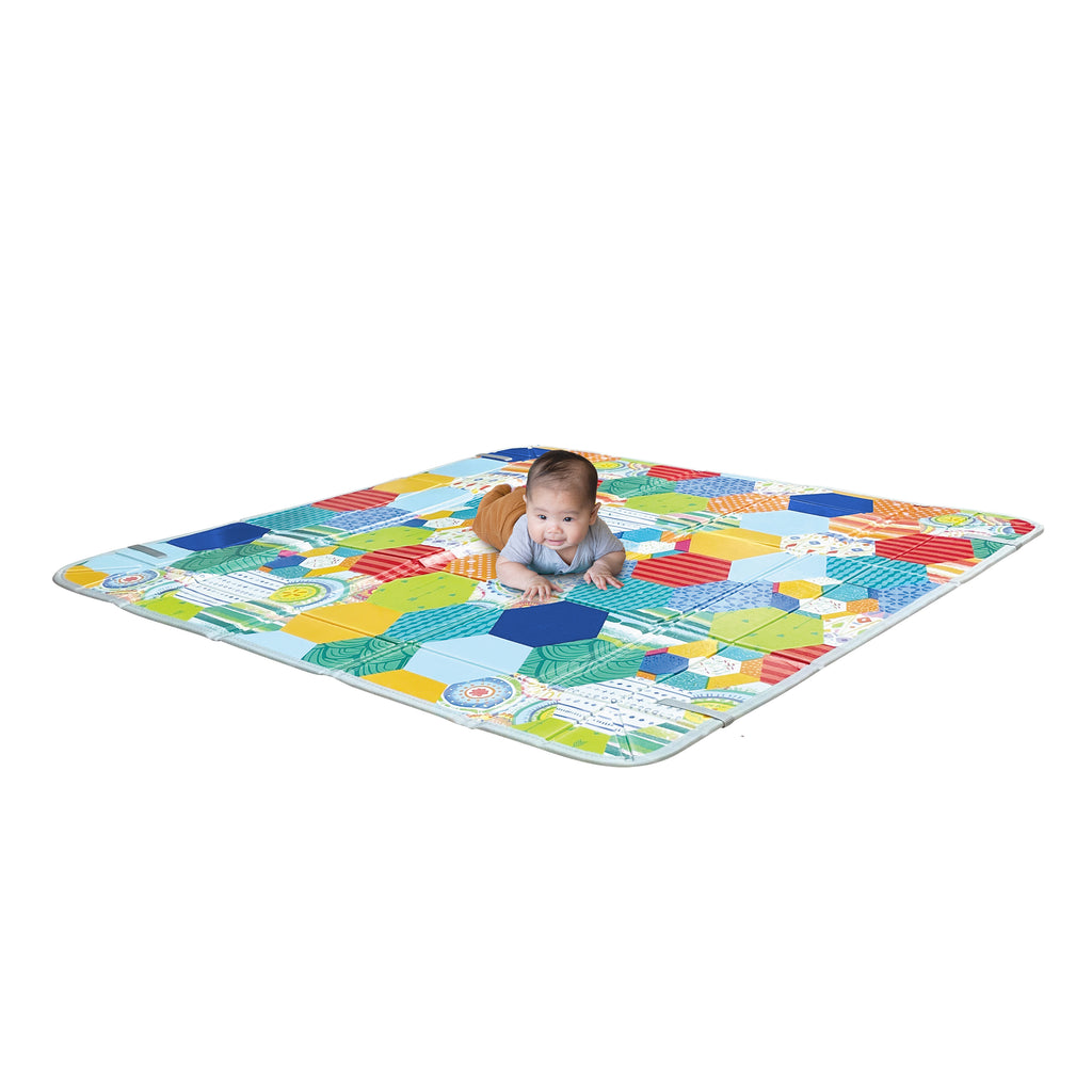 Infantino Foldable Soft Foam Mat, Extra Large Double-Sided Cushioned  Portable Play Mat with Fold-Up Sides, Non Slip Crawling & Playing for  Infants and