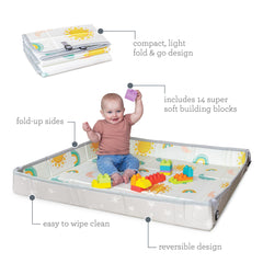 Foldable Soft Foam Mat with Super Soft 1st Building Blocks Bundle