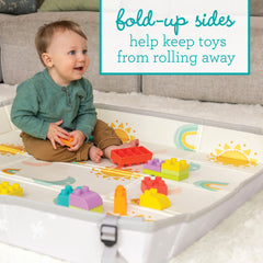 Foldable Soft Foam Mat with Super Soft 1st Building Blocks Bundle