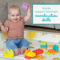 Foldable Soft Foam Mat with Super Soft 1st Building Blocks Bundle