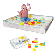 Foldable Soft Foam Mat with Super Soft 1st Building Blocks Bundle