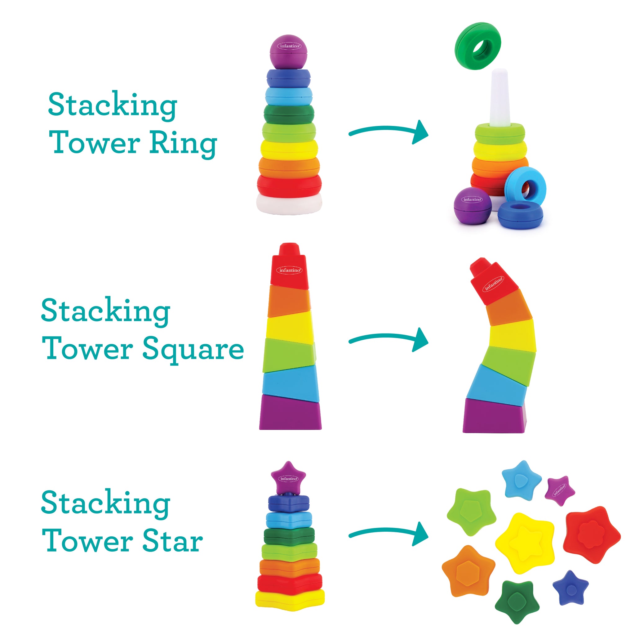Tower Stack Pattern Tower Stackers Playset – Infantino