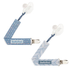 2-Pack Pacifier Clips - Blue Arrows