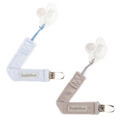 2-Pack LUXE Pacifier Clips - Luxe Blue Fluff