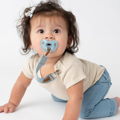 2-Pack LUXE Pacifier Clips - Blue Jean Baby