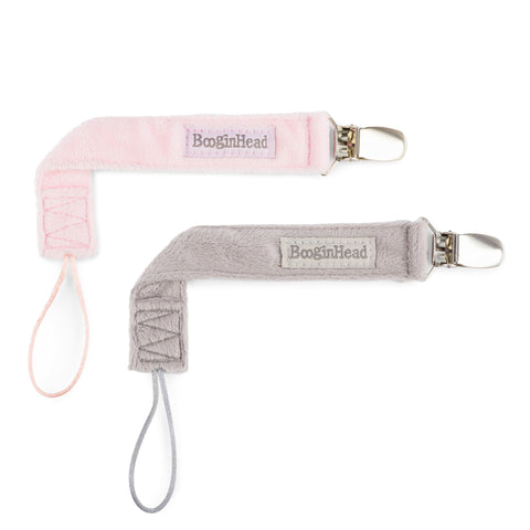 2-Pack LUXE Pacifier Clips - Pink Fluff