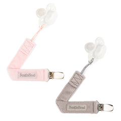 2-Pack LUXE Pacifier Clips - Pink Fluff