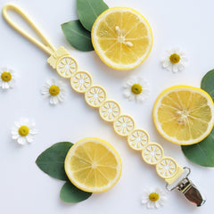 Silicone Pacifier Clip - Yellow Lemon Citrus