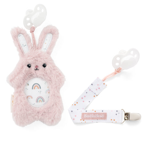 PaciPal Pacifier Stuffed Animals & Pacifier Clip 2pc Sets - Bunny