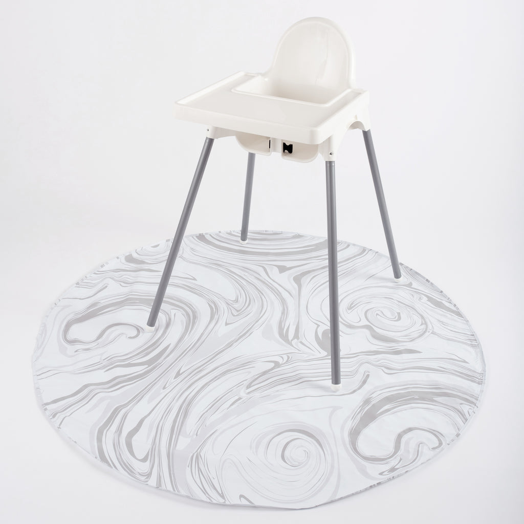 SplatMat Floor Mat for High Chairs - Marble