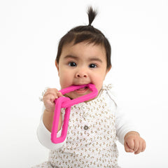 Silicone Chain Link Teething Ring - Fuchsia