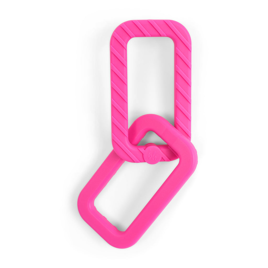 Silicone Chain Link Teething Ring - Fuchsia