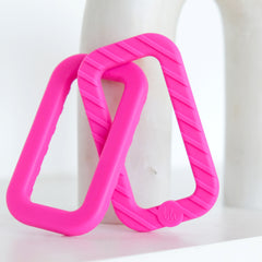 Silicone Chain Link Teething Ring - Fuchsia