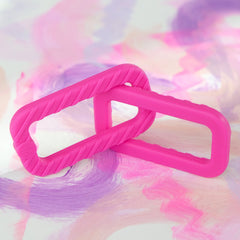 Silicone Chain Link Teething Ring - Fuchsia