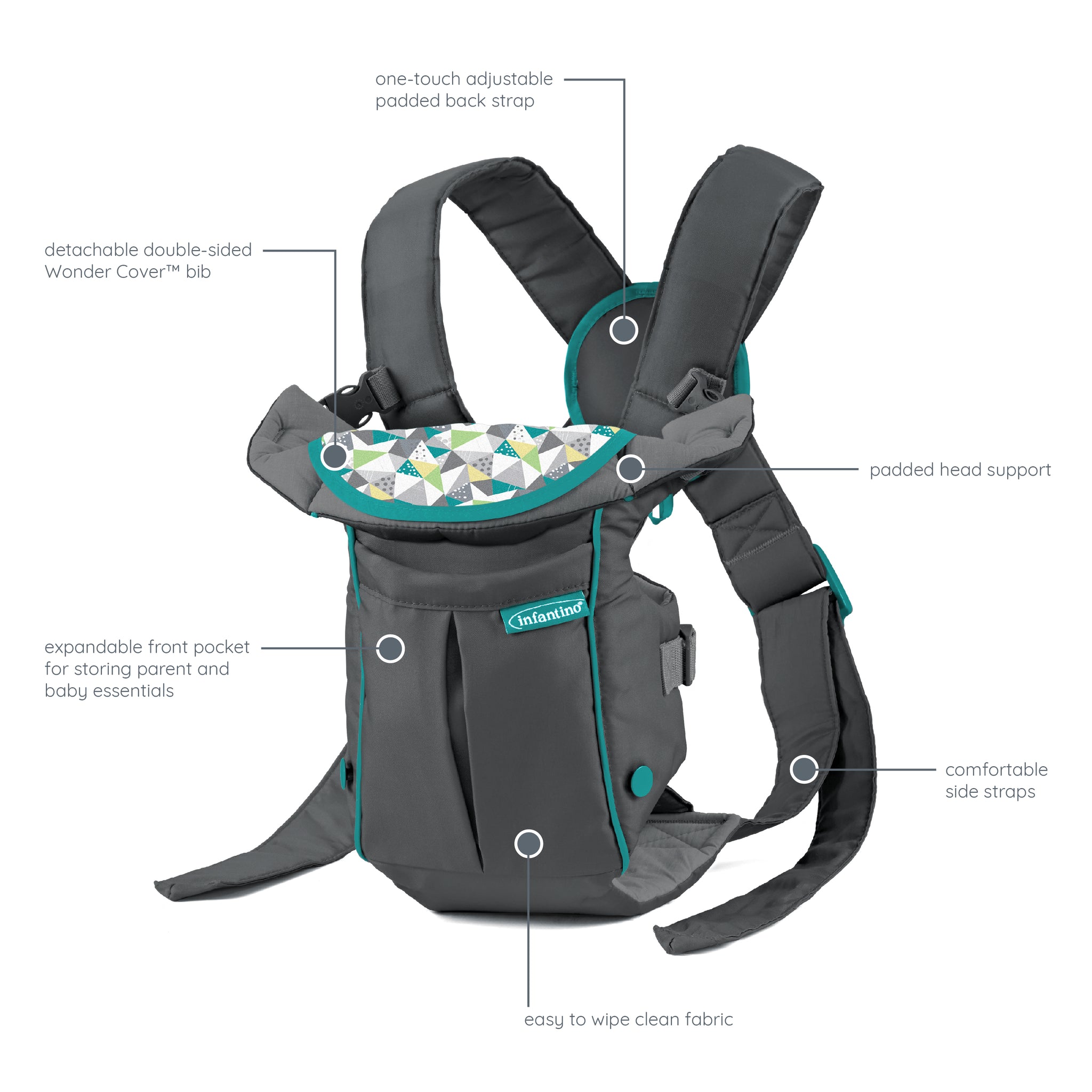 Swift™ Classic Carrier with Pocket Grey Infantino
