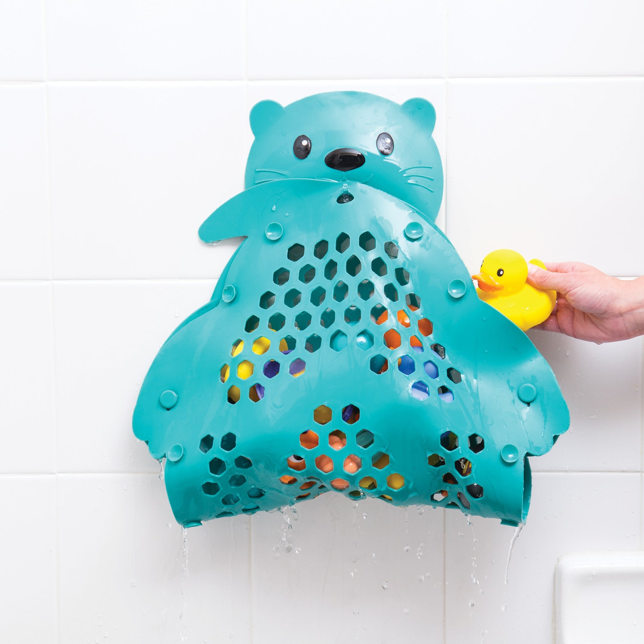Tapis De Bain Bébé Infantino 2-en-1 Avec Panier Rangement - Antidérapant, Ventouses - Pour Sécurité Et Stockage