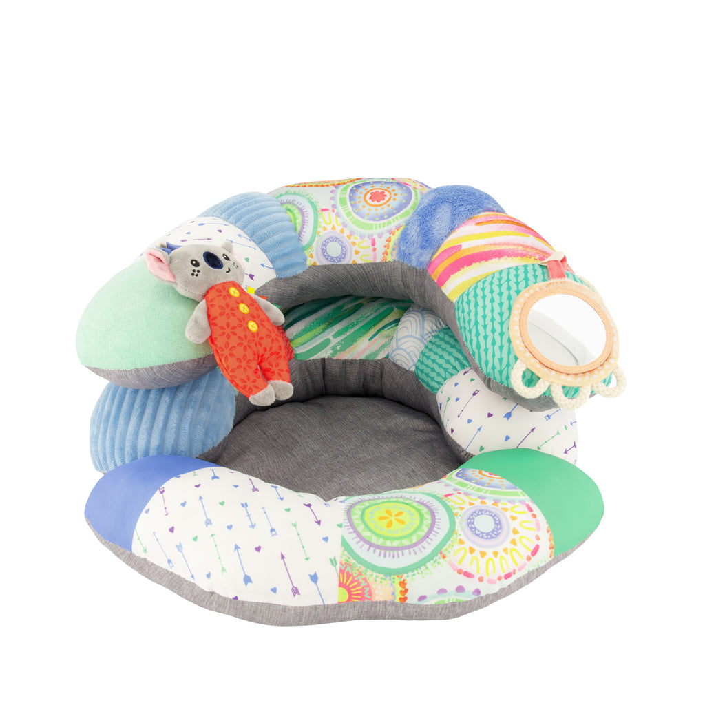  Infantino 2-in-1 Tummy Time & Seated Support - for Newborns  and Older Babies, with Detachable Support Pillow and Toys, for Development  of Strong Head and Neck Muscles : Toys & Games