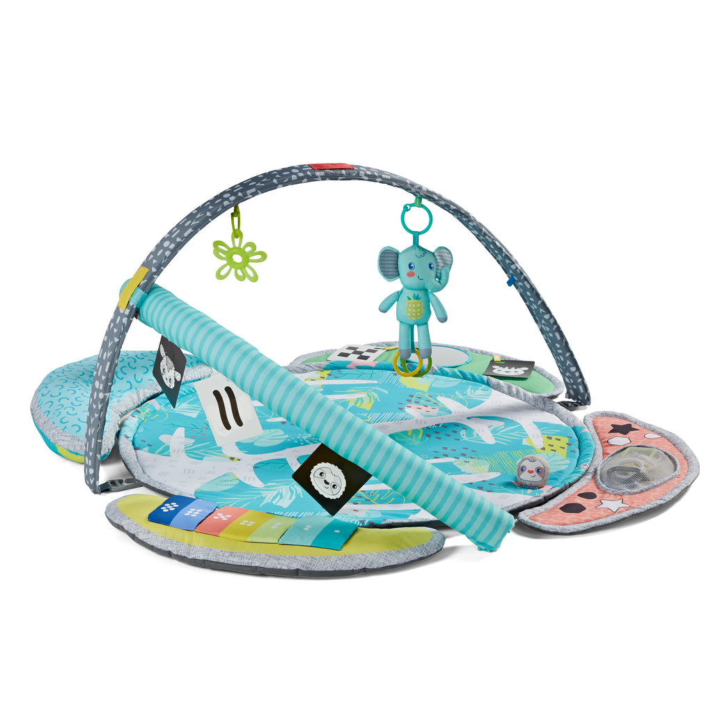 Lupantte 7 in 1 Baby Play Mat, Baby Activity Gym with 2 Detachable Washable  Mat for Infant,Tummy Time Mat with 6 Toys for Early Education Develop