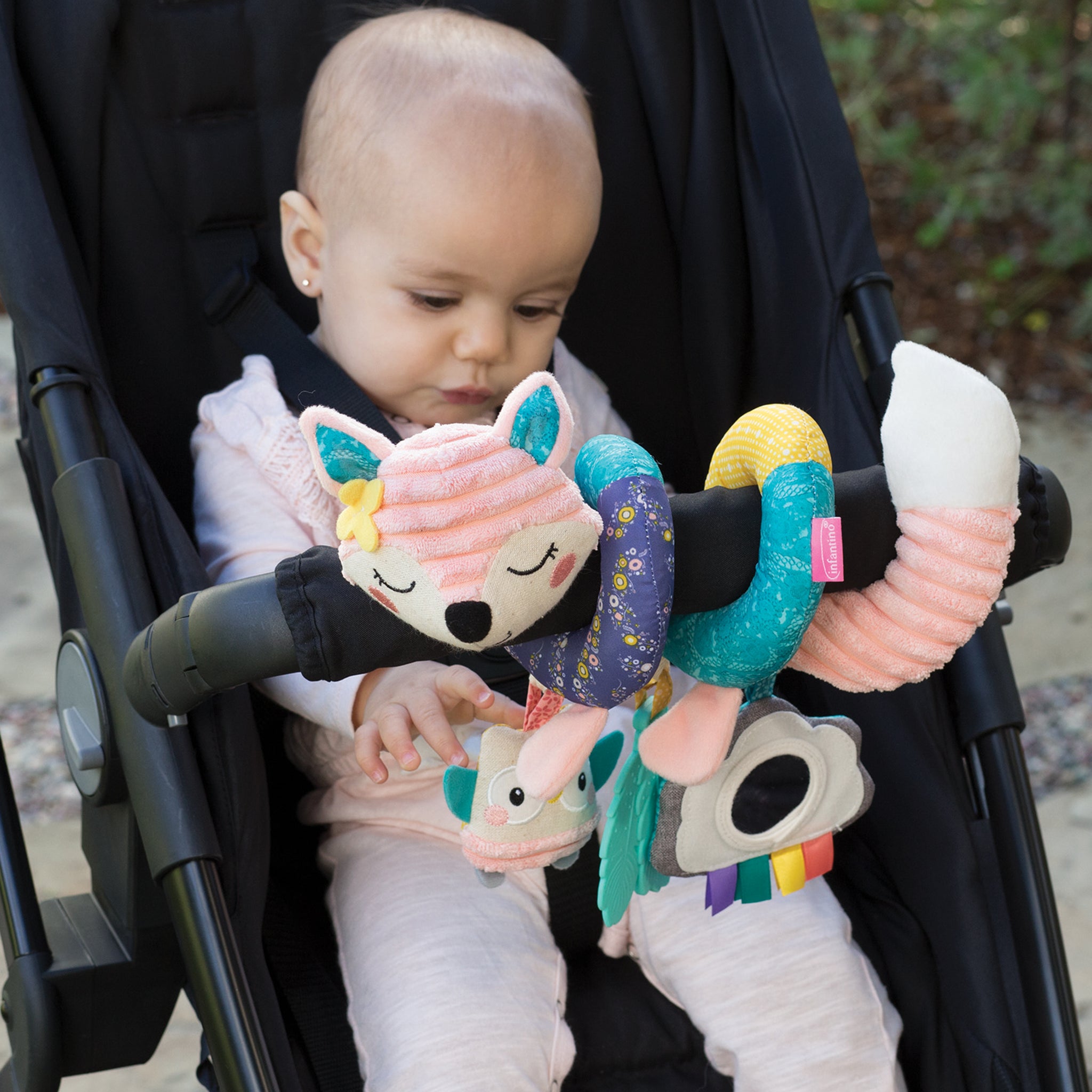 Spiral Car Seat Activity Toy™ Pink Fox Infantino