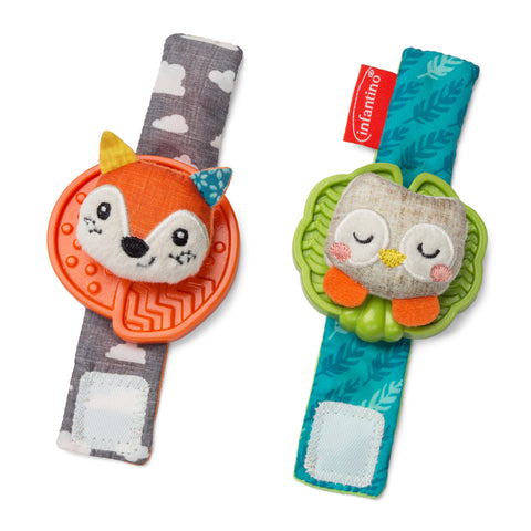 Wrist Rattles™ Owl Fox Teethers – Infantino